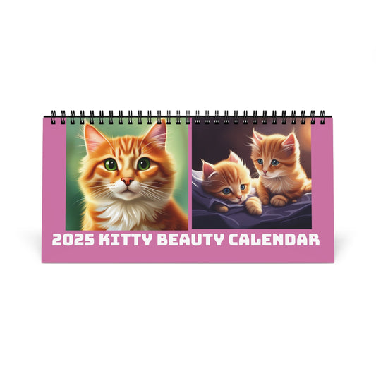 2025 Kitten Beauty Desktop Calendar