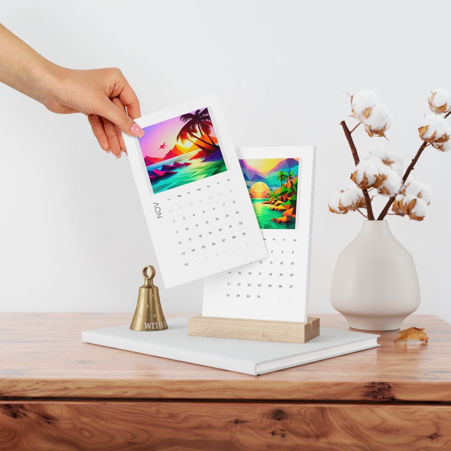 2025 Beach Vertical Desk Calendar