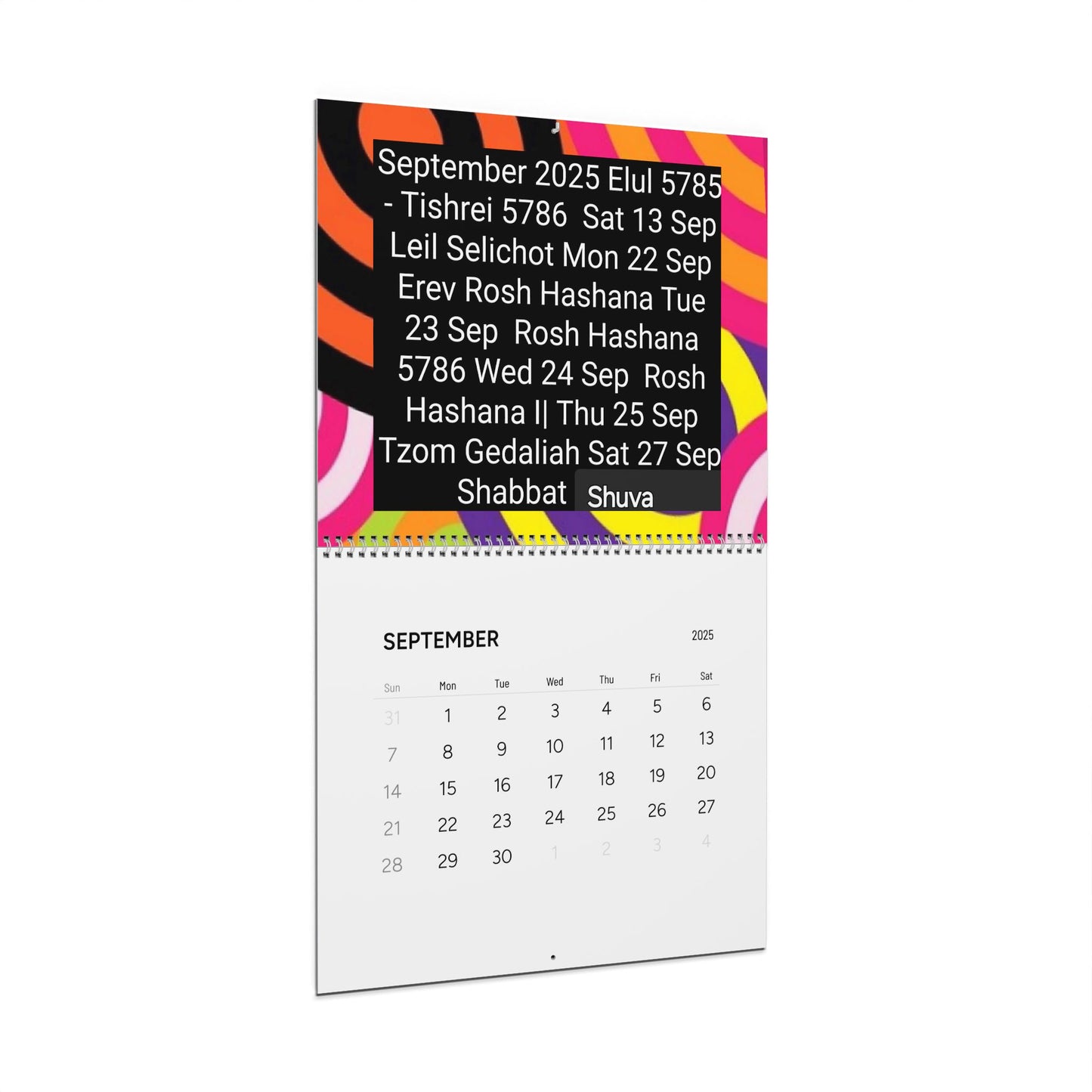 2025 Hebrew Wall Calendar With Feast Dates