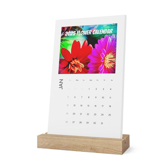 2025 Beautiful Flower Vertical Desk Calendar