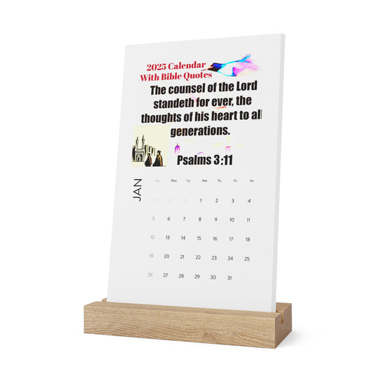 2025 Vertical Desk Calendar With Bible Quotes