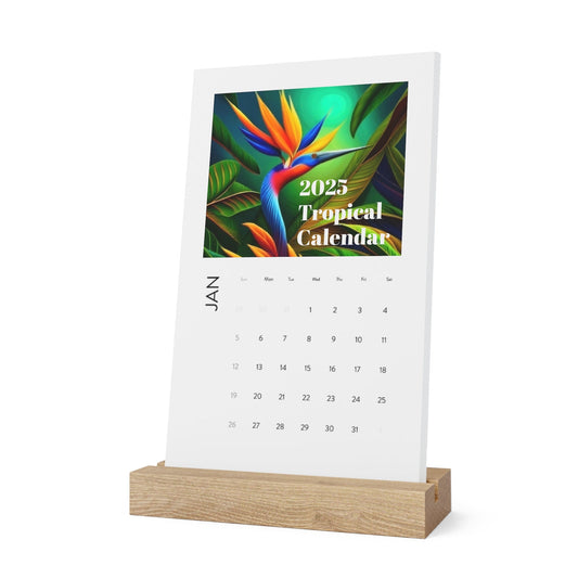 2025 Tropical Vertical Desk Calendar