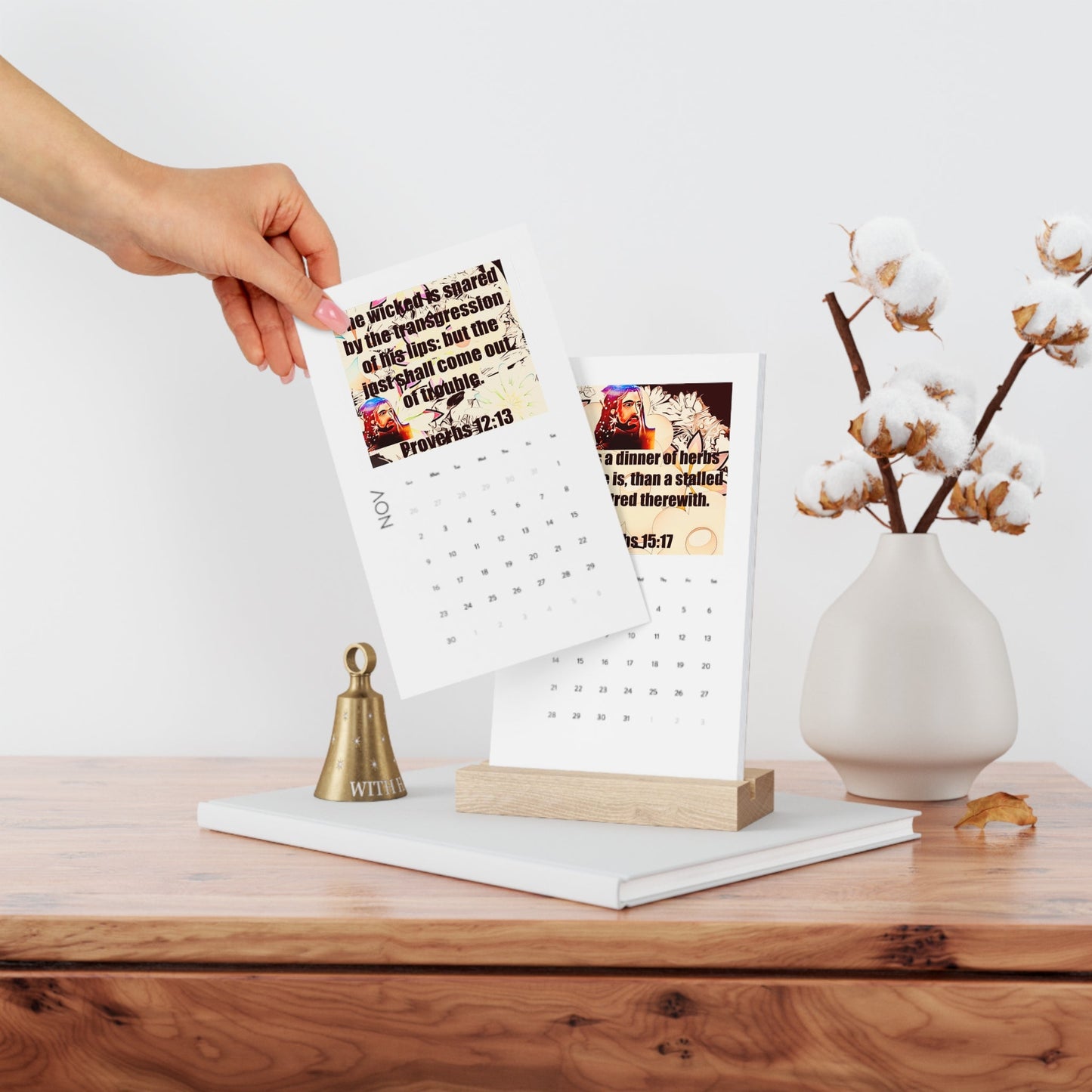 2025 Vertical Desk Calendar With Bible Quotes